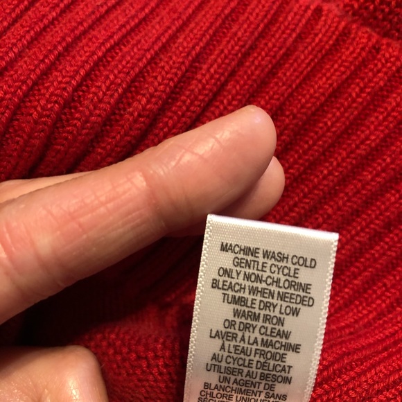 Banana Republic Red 100% Cotton Cowl-neck Sweater - Picture 8 of 8